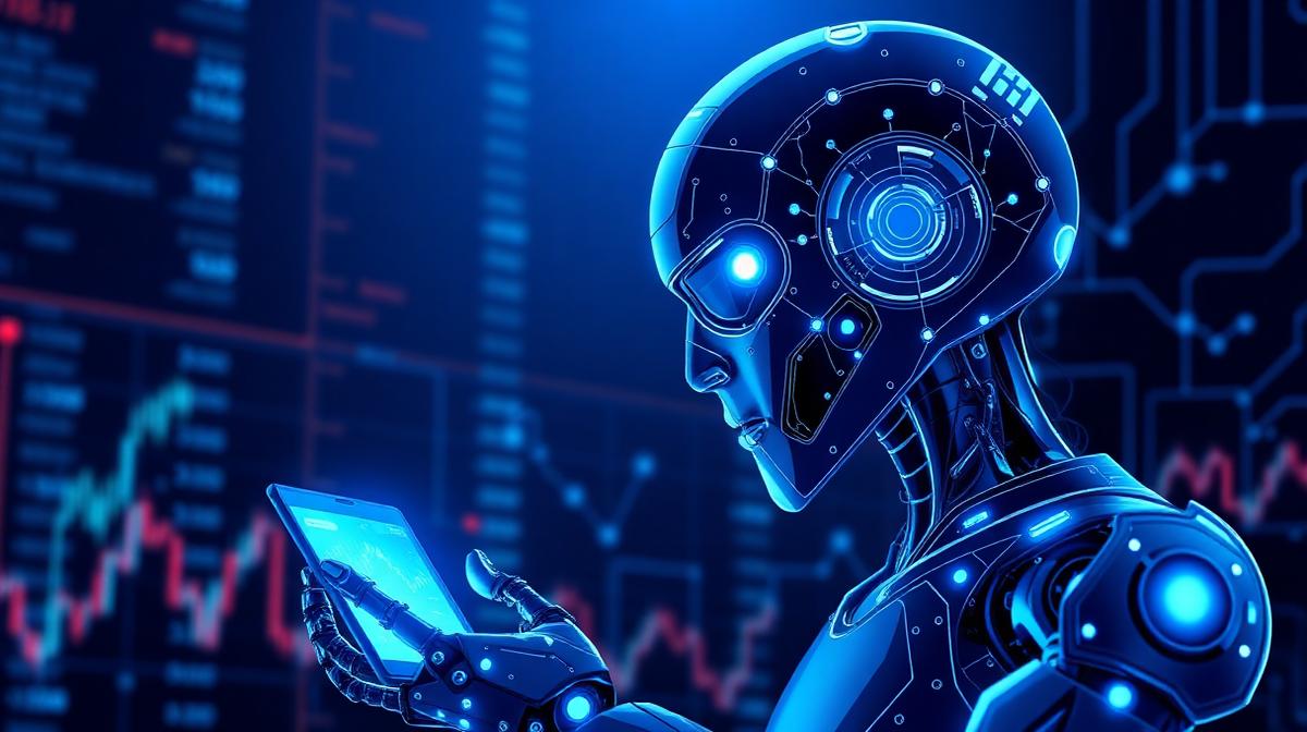 AI trading bot analysing market data with neural network patterns