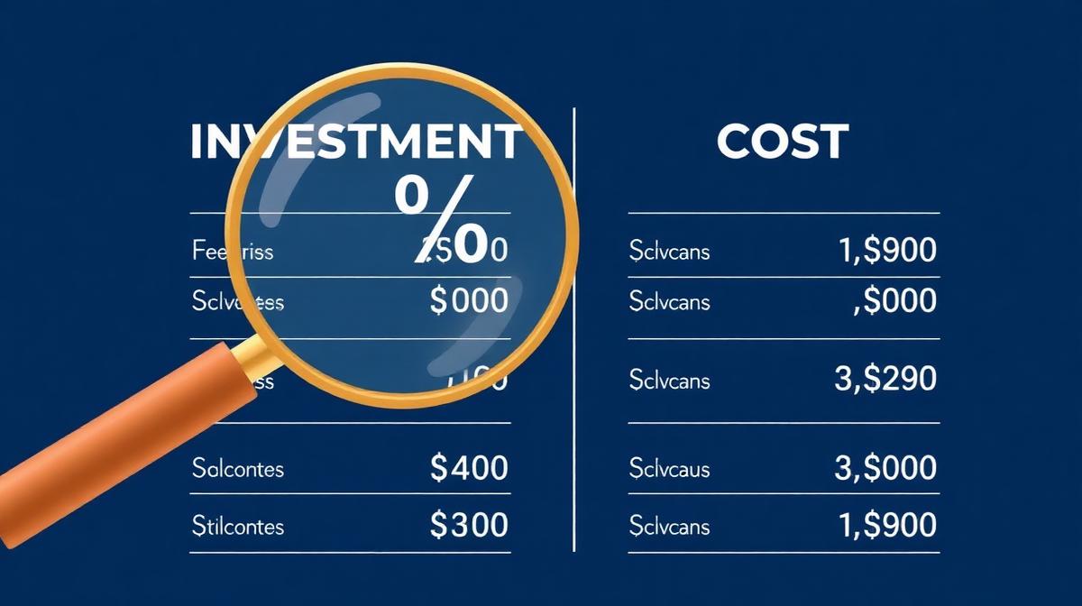 Investment fees and costs comparison illustration