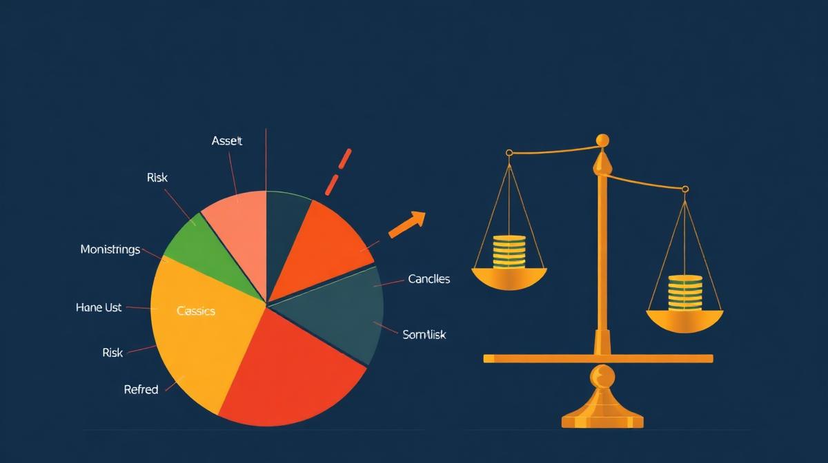 Risk management and portfolio diversification with asset allocation chart